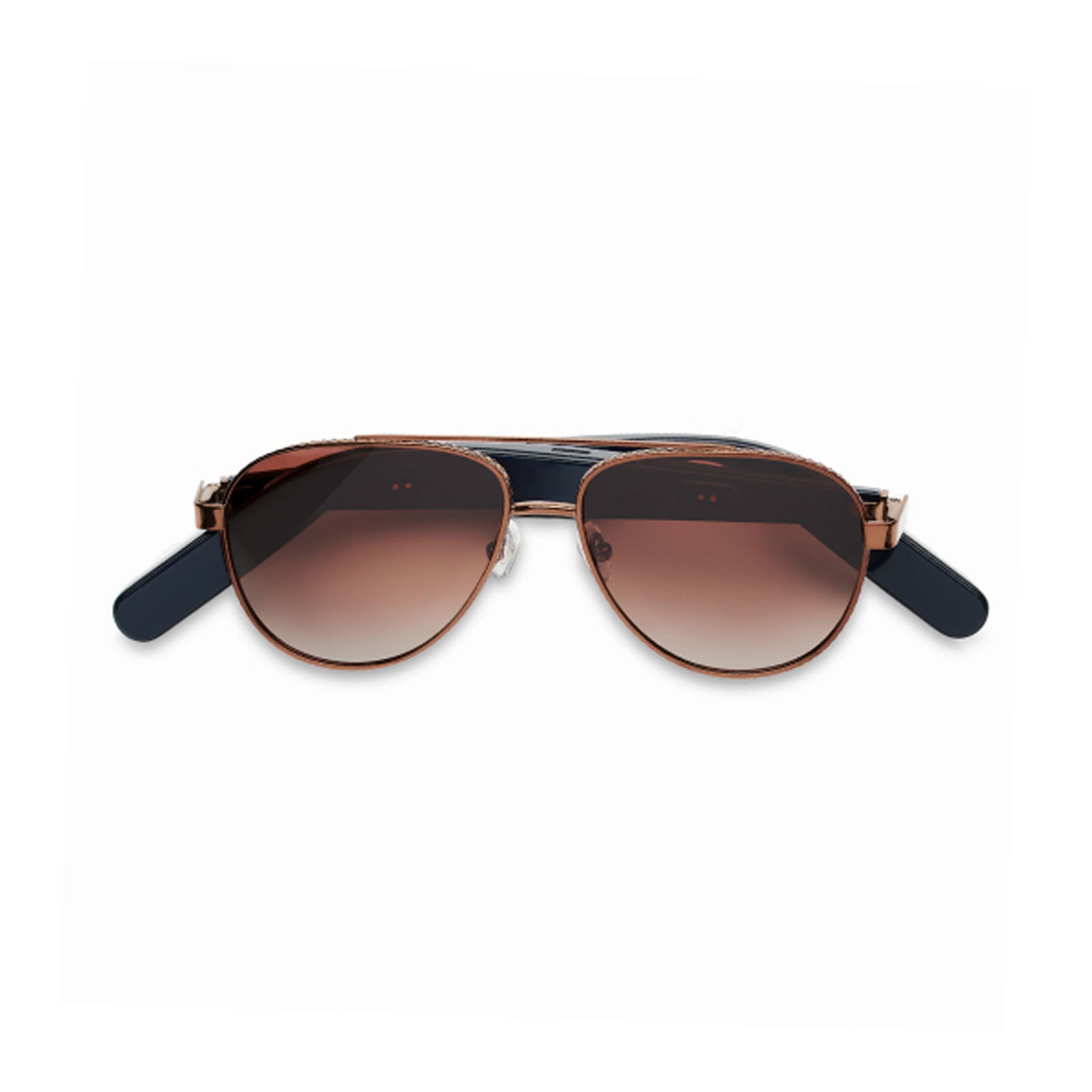 The Nautica Admiral sunglasses are polarized aviators with a metal frame and brown gradient lenses, displayed against a white background.