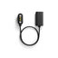 The Lucyd USB-C Magnetic Charging Cable for Armor & Reebok Sport, featuring a cylindrical power adapter and flat connector with two silver and two yellow contacts, is shown on a white background.