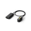 The Lucyd USB-C Magnetic Charging Cable for Armor & Reebok Sport smart sunglasses features a black design with a female USB-C connector and a magnetic three-pin end, shown on a white background.