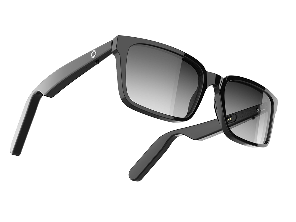 Lucyd Smart Sunglasses | Darkside Model | Bluetooth Audio Glasses - Men & Women | Open Ear | Noise Canceling Wireless Mics | Quadrasonic Sound Speaker | Voice Assistants Compatible | Standard Size 18
