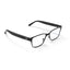 Lucyd AERO Falcon smart glasses with a glossy black stainless steel front, three-quarter view on a white background