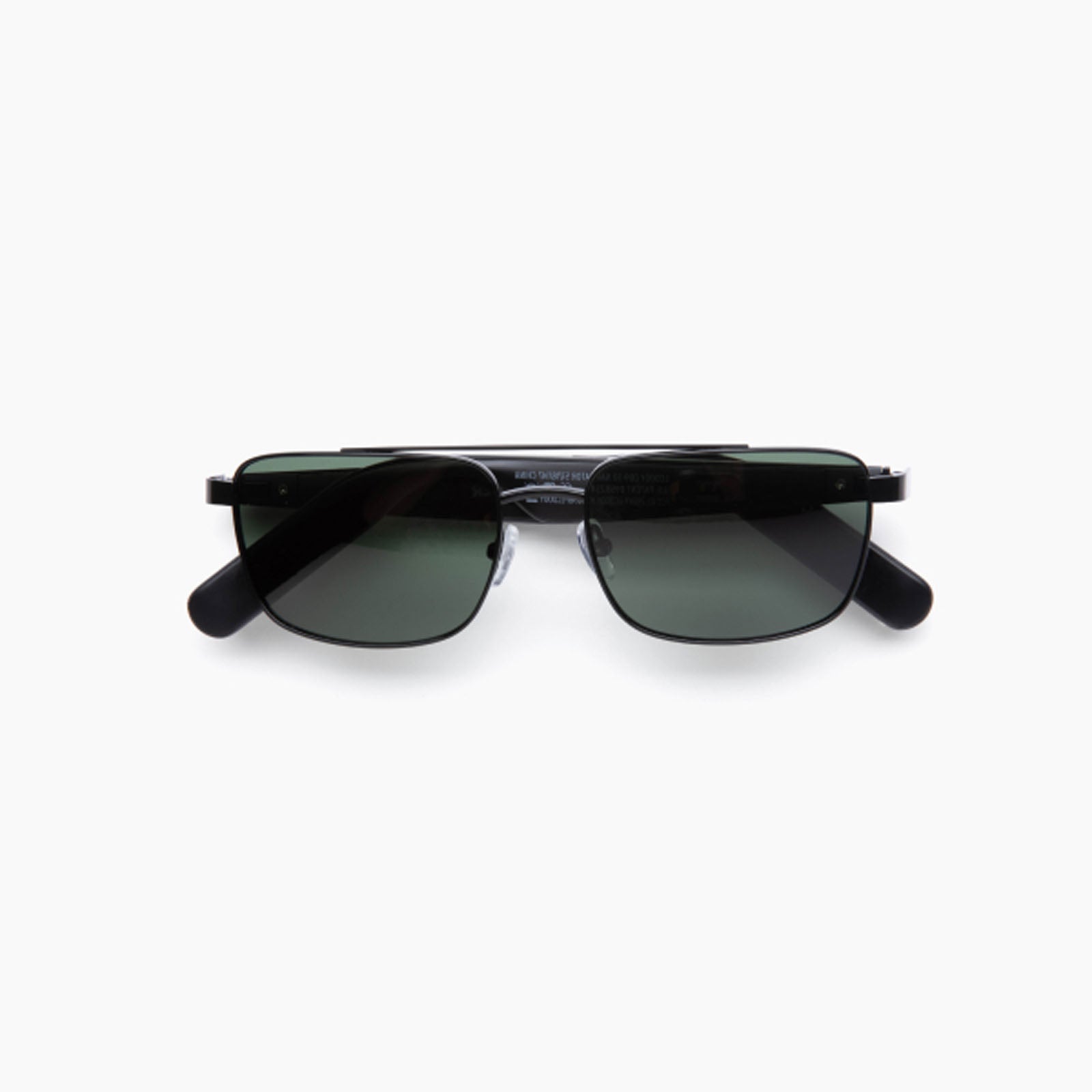 Eddie Bauer Navigator rectangular black UV400 polarized sunglasses with dark tinted lenses, displayed front-facing on a plain white background.