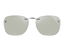 LUCYD EYEWEAR square rimless eyeglasses with thin silver temples and subtle bridge, shown front view on white background. Compatible with Chemistrie® Clip-on Lenses for easy custom clip-on use.