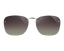 LUCYD EYEWEAR square rimless sunglasses with gray gradient lenses and a slim metal bridge, shown on a white background. Compatible with Chemistrie® Clip-on Lenses for a customizable magnetic clip-on eyewear solution.