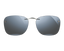 LUCYD EYEWEAR square sunglasses with thin, rimless blue-gray lenses and a slim metal bridge, shown on a white background—compatible with Chemistrie® Clip-on Lenses for a customizable clip-on or magnetic eyewear experience.