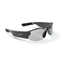 The Reebok Octane Shift is a sporty pair of black and gray wraparound smart eyewear with semi-rimless mirrored lenses and textured black arms, shown on a white background.
