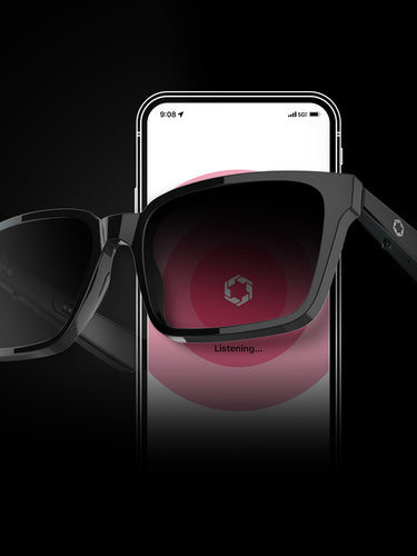 Lucyd Smart Sunglasses | Darkside Model | Bluetooth Audio Glasses - Men & Women | Open Ear | Noise Canceling Wireless Mics | Quadrasonic Sound Speaker | Voice Assistants Compatible | Standard Size 20