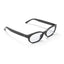 Lucyd AERO Lark oval smart glasses in glossy black, three-quarter view on a white background